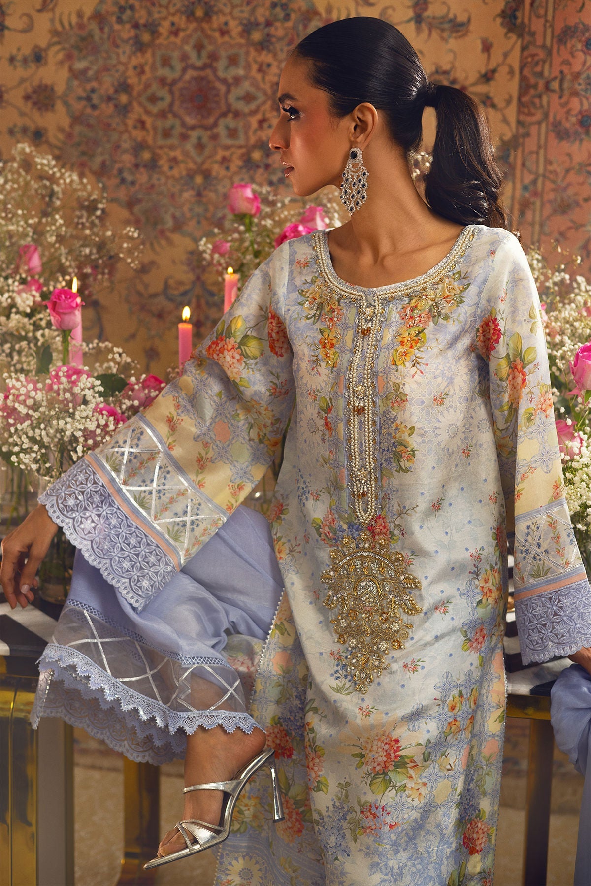 Annus Abrar | Lime Luxe Silk | Elmira by Annus Abrar - Designer Dress - Type: Ladies Clothes - Available at Libayah - 100% Original