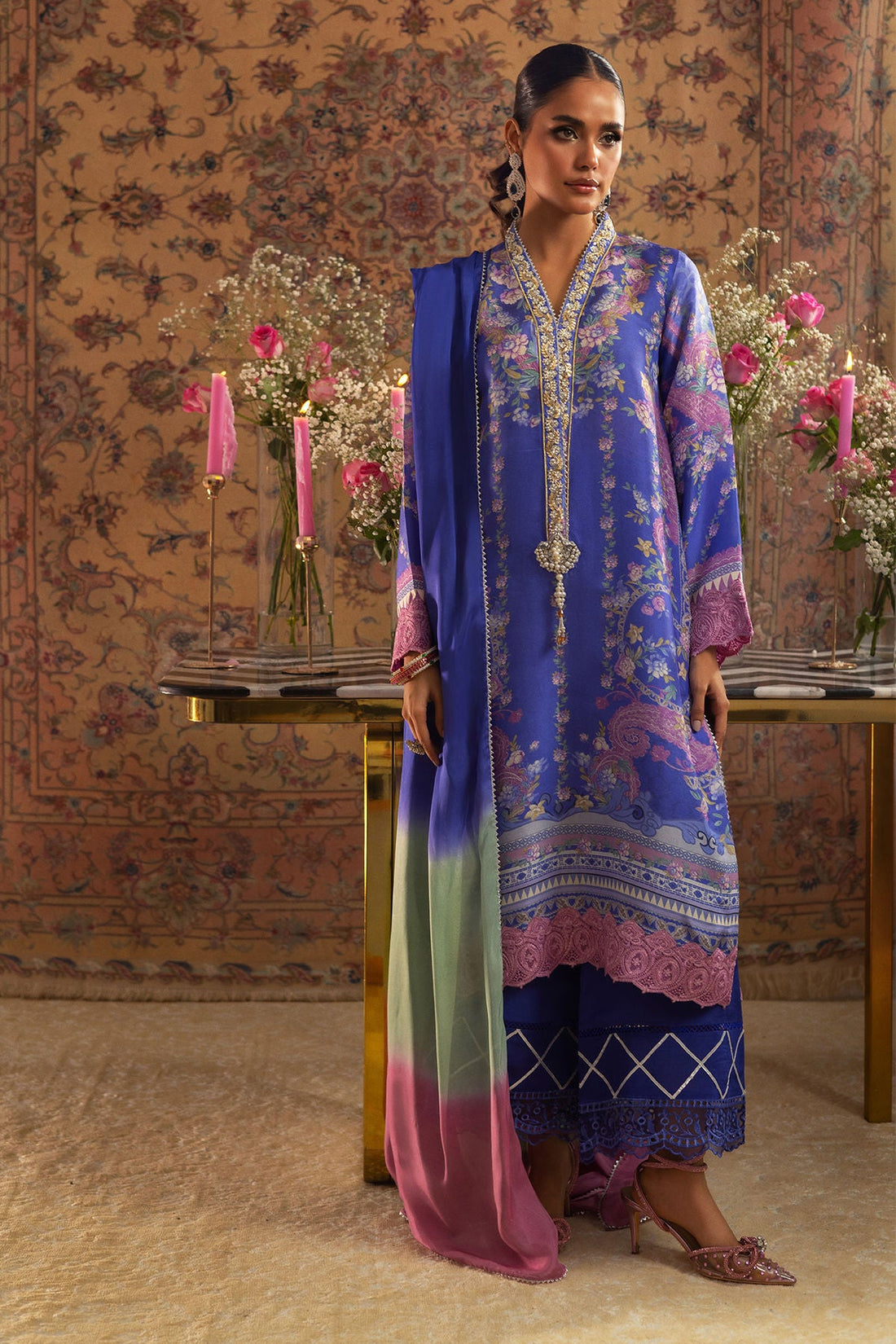 Annus Abrar | Lime Luxe Silk | Natalya by Annus Abrar - Designer Dress - Type: Ladies Clothes - Available at Libayah - 100% Original