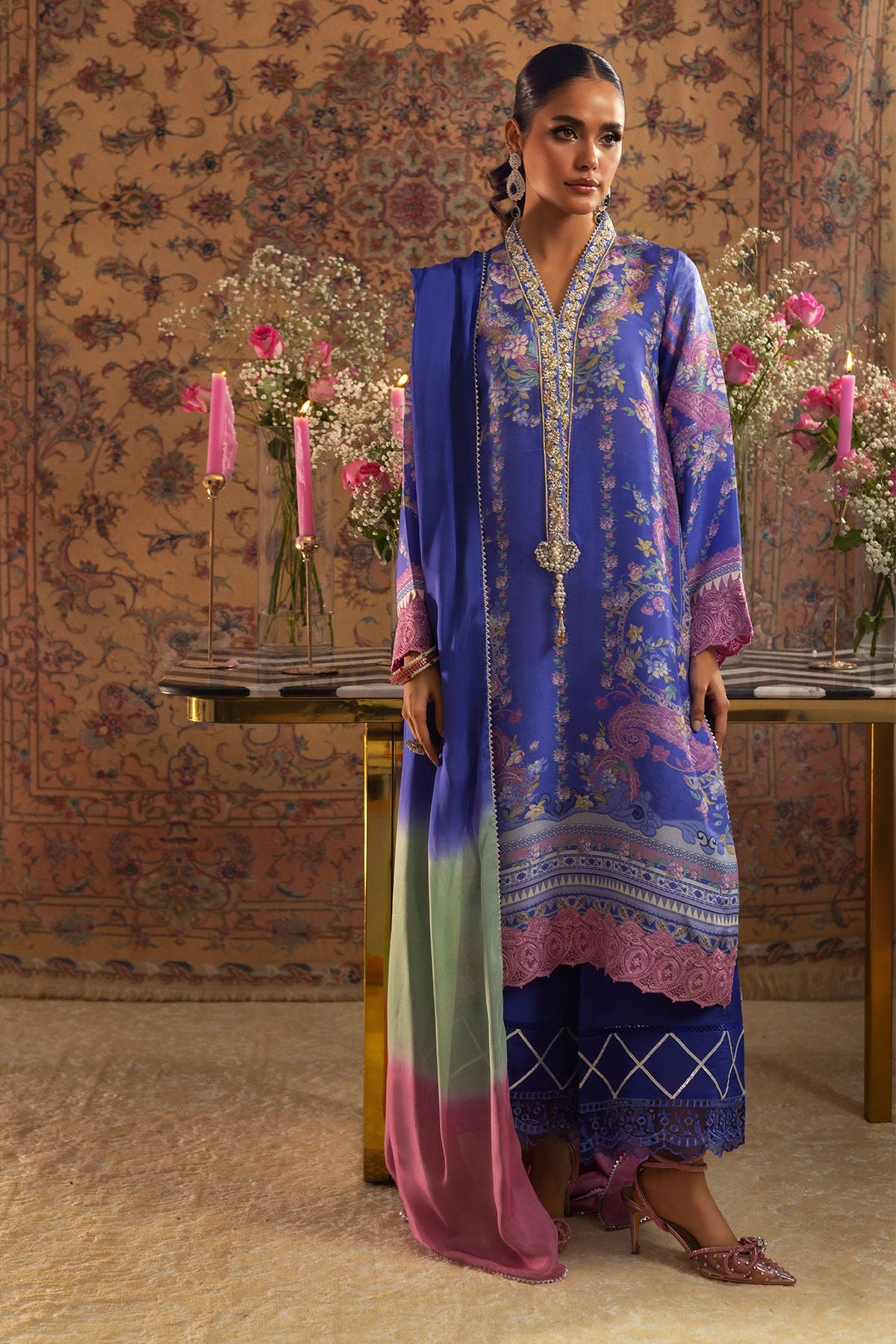 Annus Abrar | Lime Luxe Silk | Natalya by Annus Abrar - Designer Dress - Type: Ladies Clothes - Available at Libayah - 100% Original