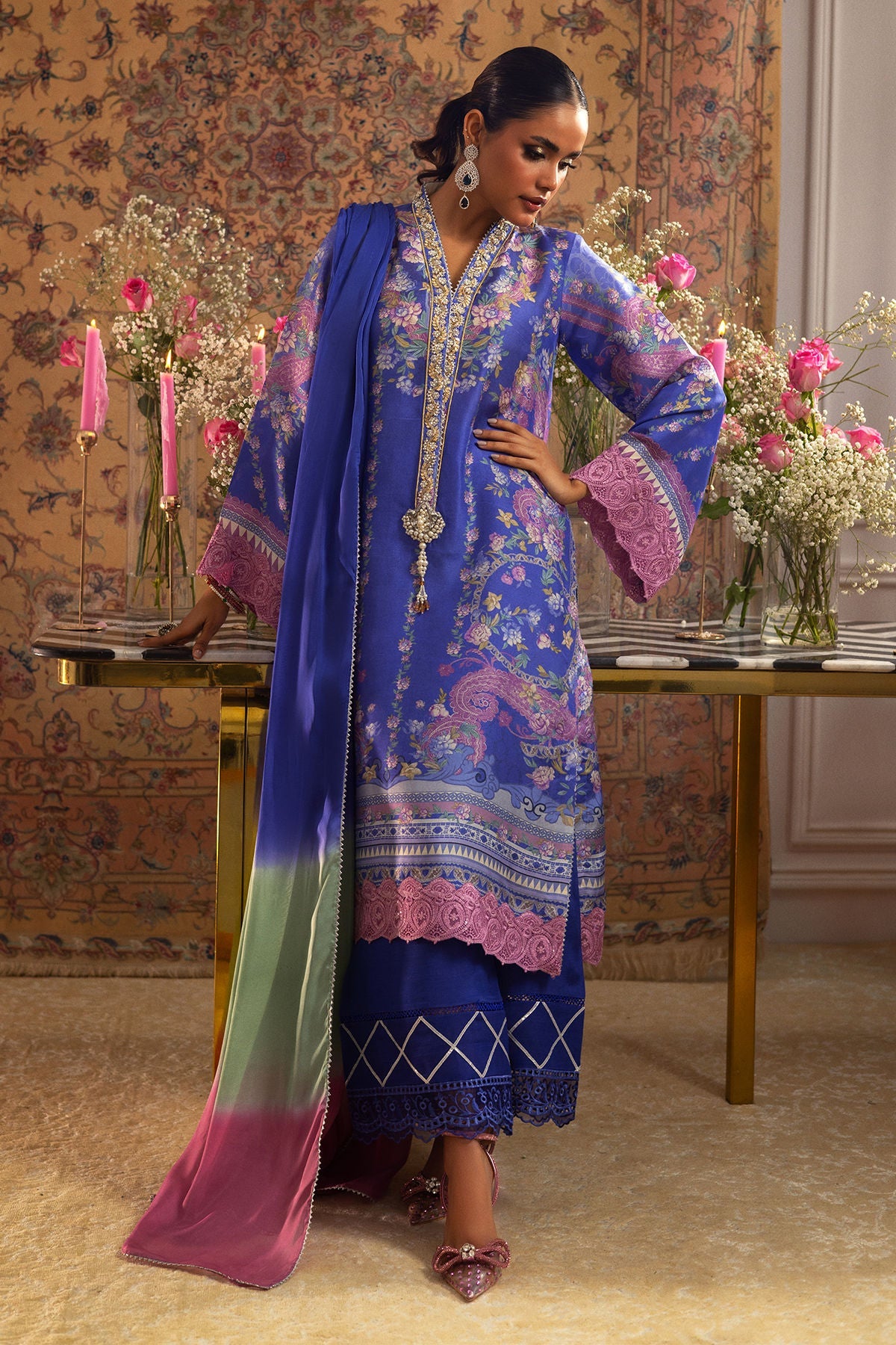 Annus Abrar | Lime Luxe Silk | Natalya by Annus Abrar - Designer Dress - Type: Ladies Clothes - Available at Libayah - 100% Original
