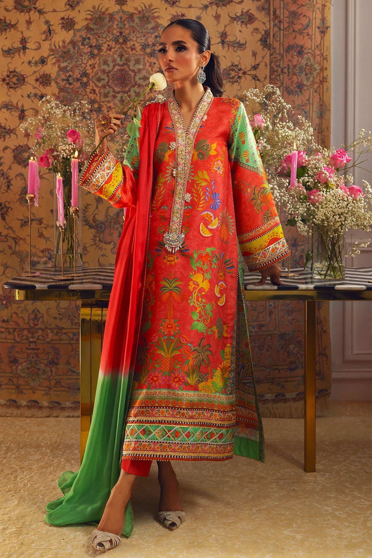 Annus Abrar | Lime Luxe Silk | Liliya by Annus Abrar - Designer Dress - Type: Ladies Clothes - Available at Libayah - 100% Original