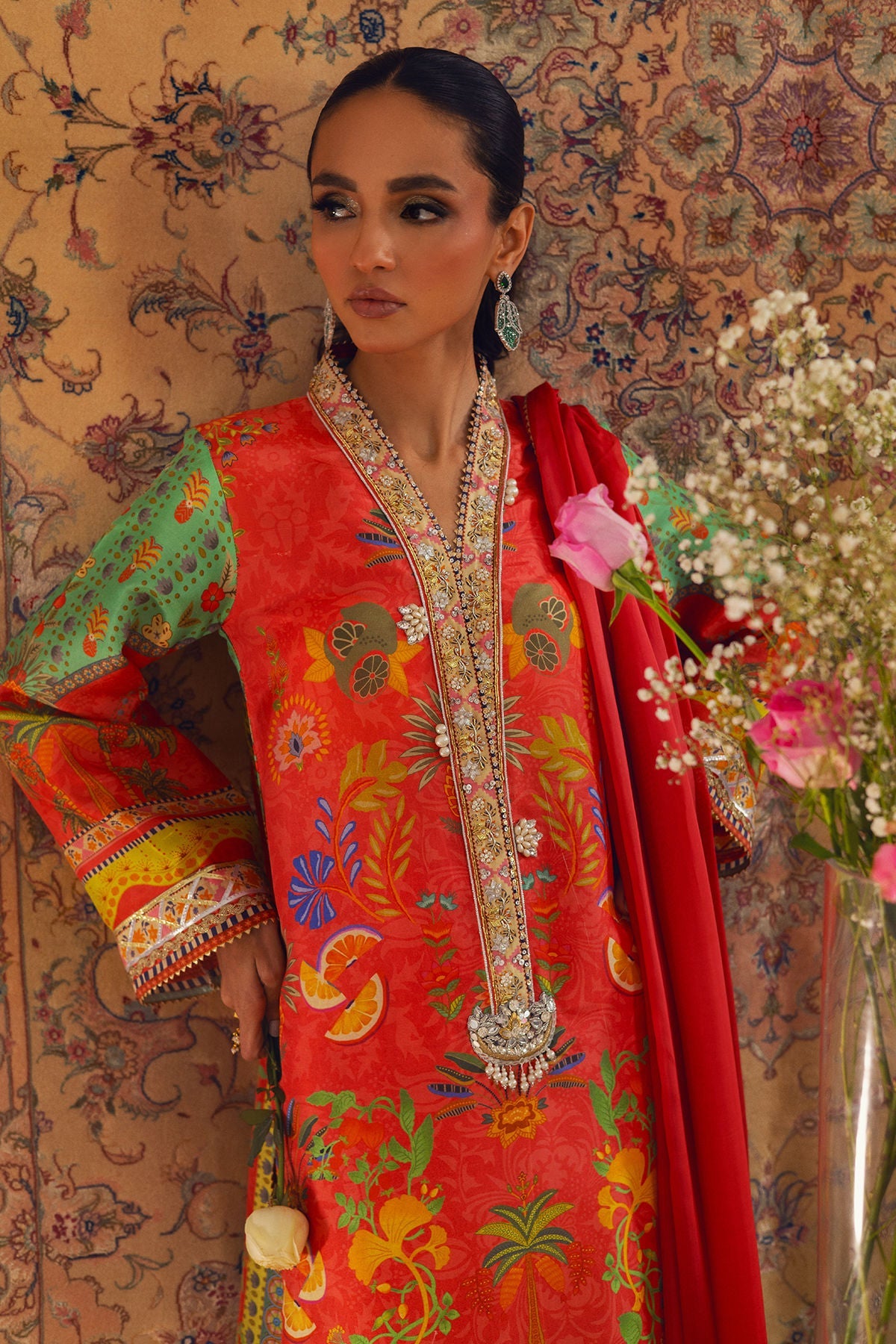 Annus Abrar | Lime Luxe Silk | Liliya by Annus Abrar - Designer Dress - Type: Ladies Clothes - Available at Libayah - 100% Original
