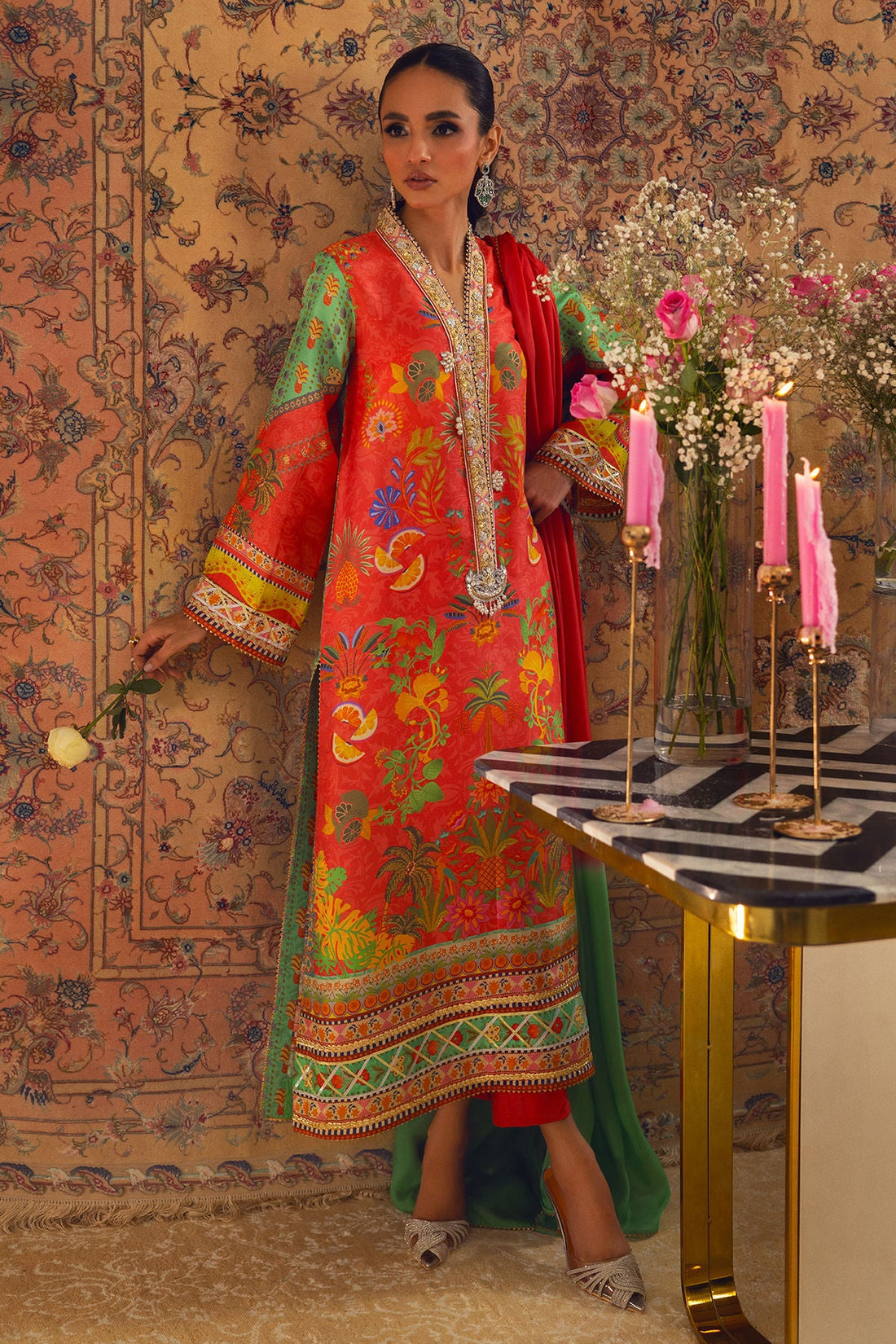 Annus Abrar | Lime Luxe Silk | Liliya by Annus Abrar - Designer Dress - Type: Ladies Clothes - Available at Libayah - 100% Original