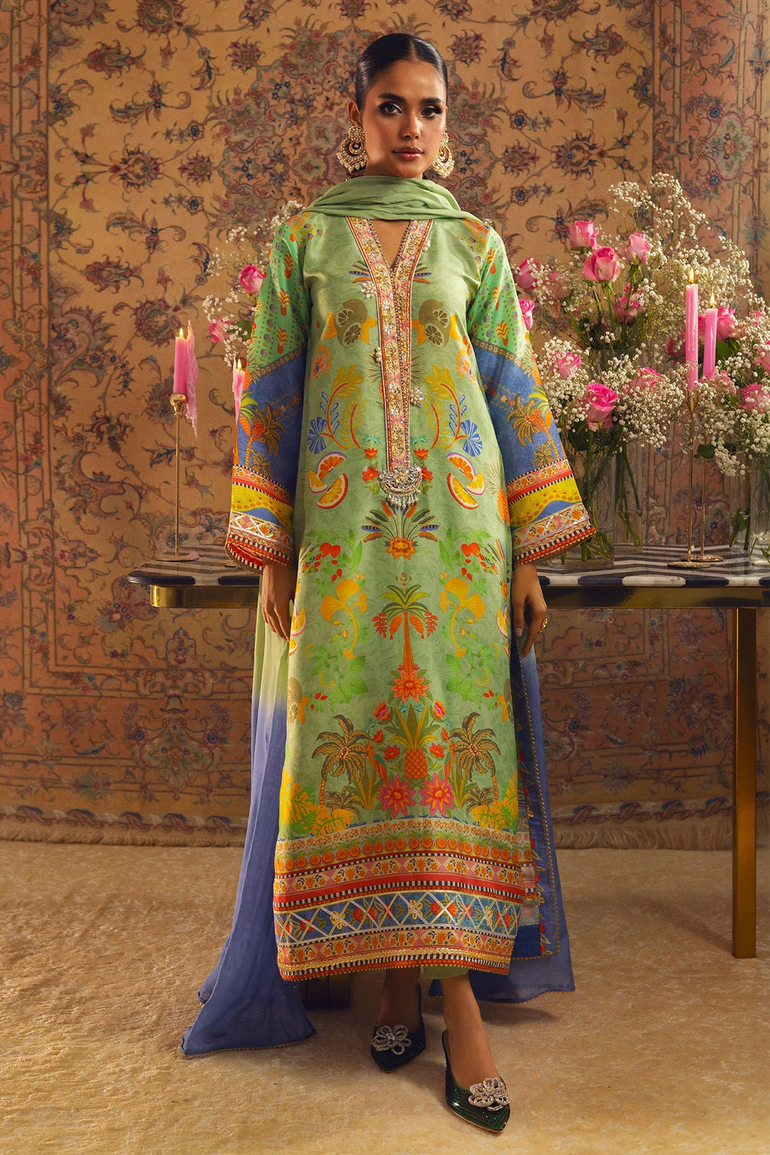 Annus Abrar | Lime Luxe Silk | Limya by Annus Abrar - Designer Dress - Type: Ladies Clothes - Available at Libayah - 100% Original