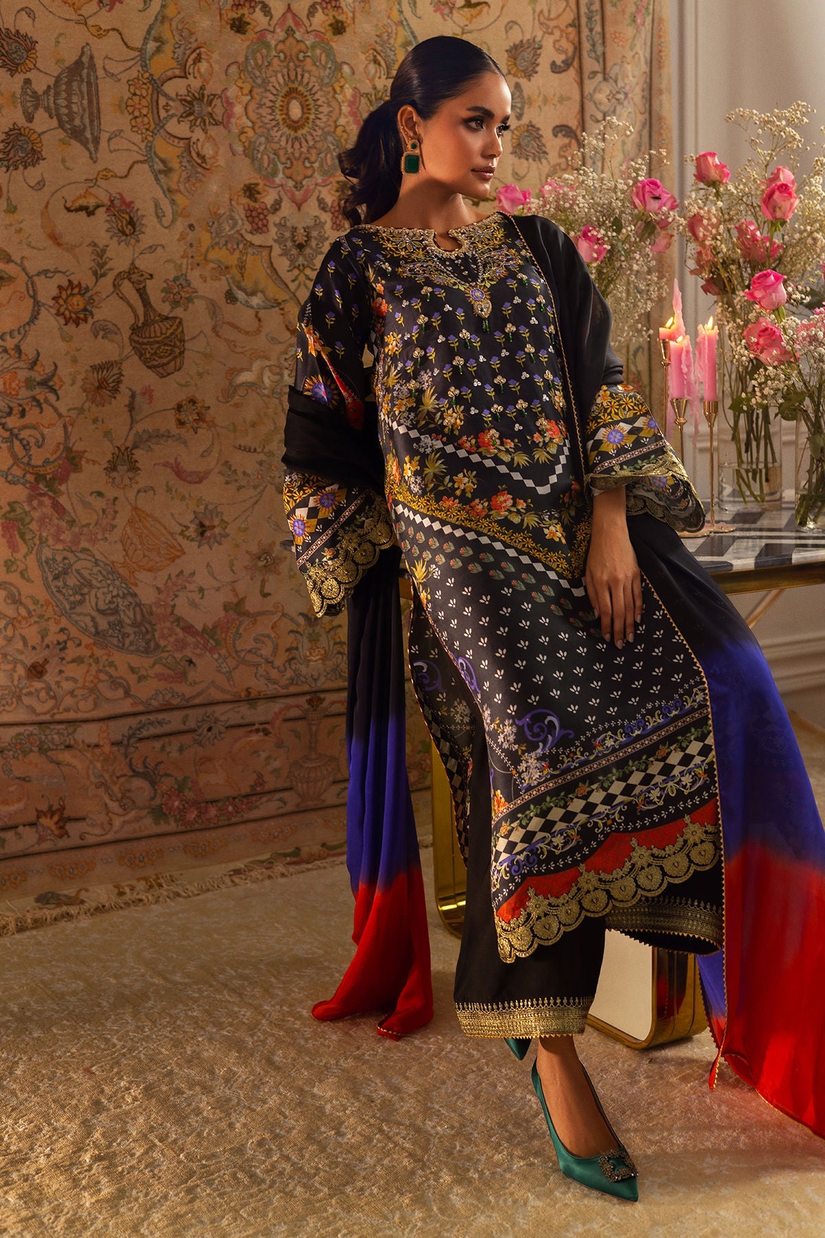 Annus Abrar | Lime Luxe Silk | Anya by Annus Abrar - Designer Dress - Type: Ladies Clothes - Available at Libayah - 100% Original
