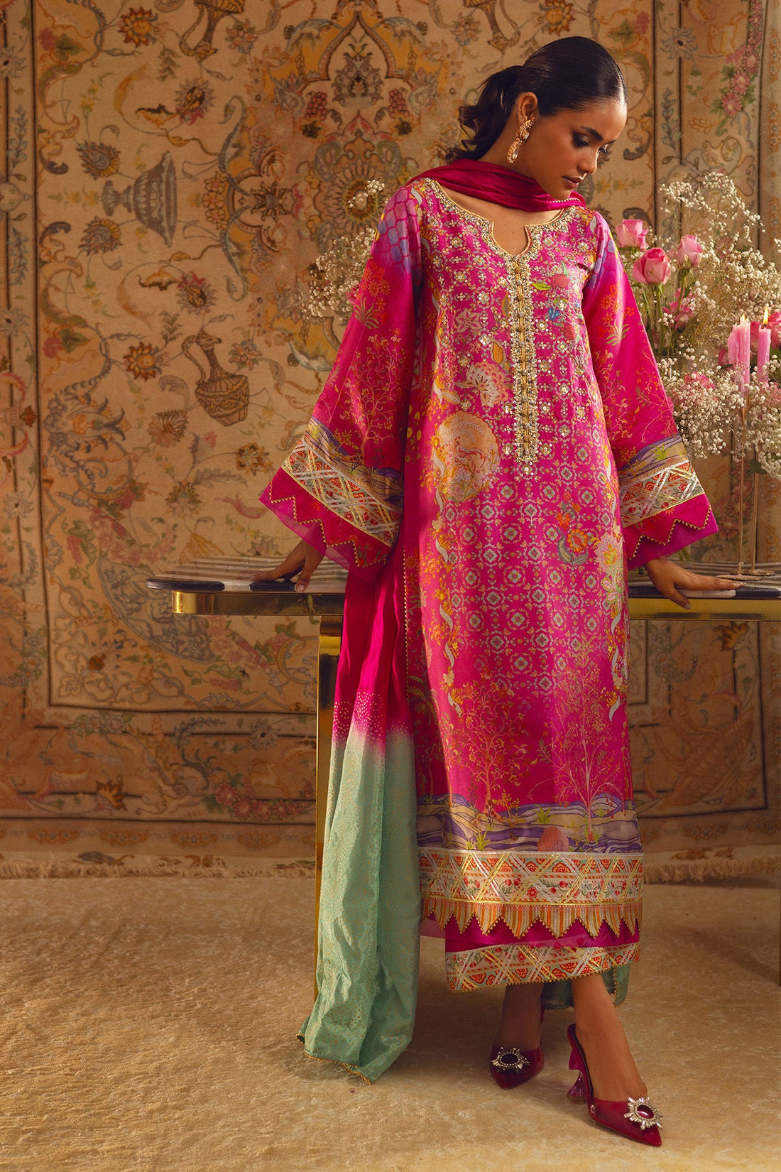Annus Abrar | Lime Luxe Silk | Misaka by Annus Abrar - Designer Dress - Type: Ladies Clothes - Available at Libayah - 100% Original