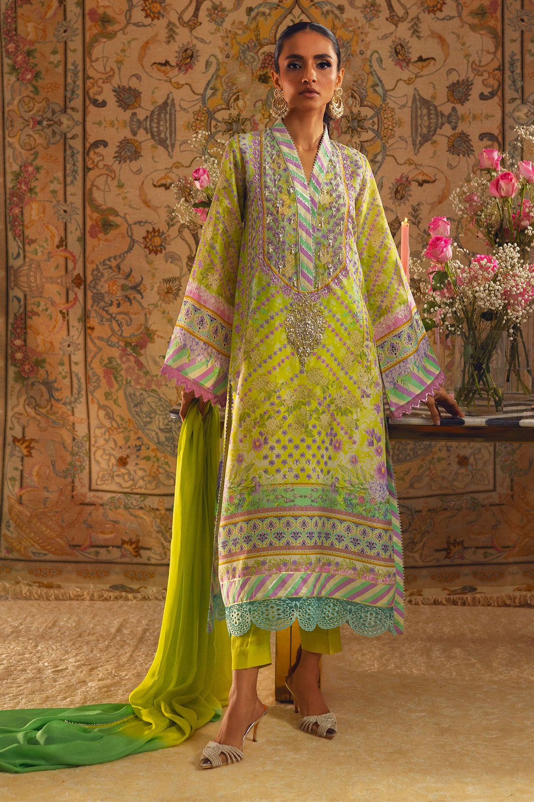 Annus Abrar | Lime Luxe Silk | Linara by Annus - Designer Dress - Type: Ladies Clothes - Available at Libayah - 100% Original