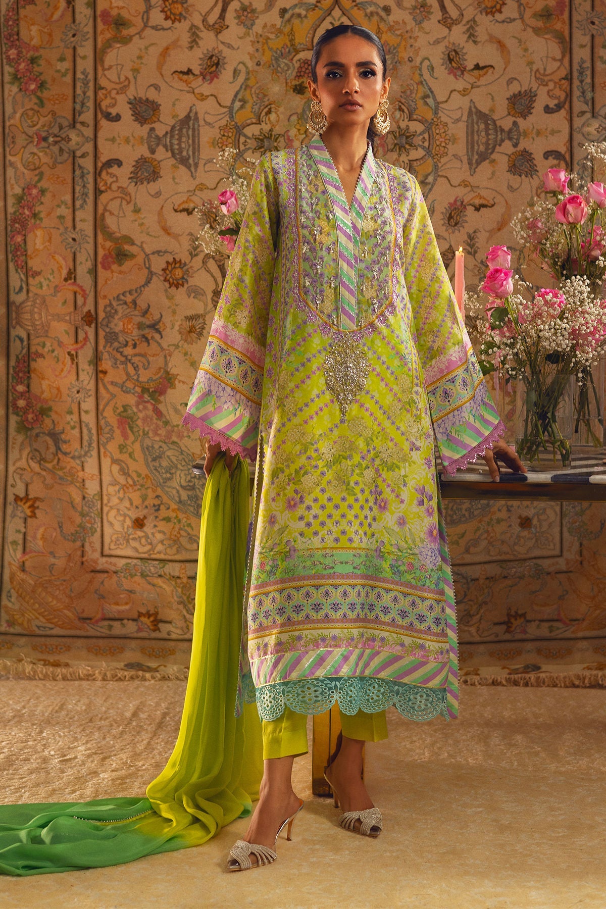 Annus Abrar | Lime Luxe Silk | Linara by Annus - Designer Dress - Type: Ladies Clothes - Available at Libayah - 100% Original