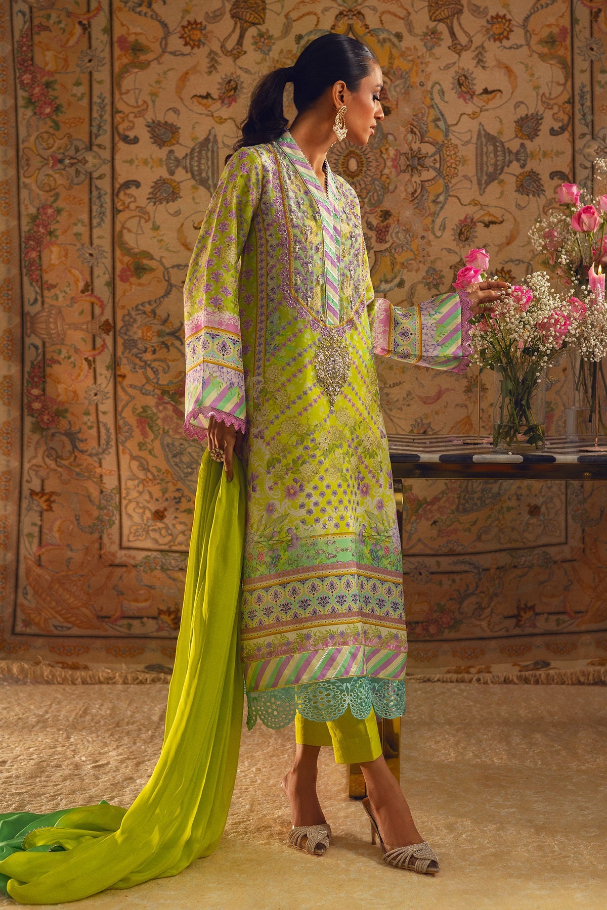 Annus Abrar | Lime Luxe Silk | Linara by Annus - Designer Dress - Type: Ladies Clothes - Available at Libayah - 100% Original