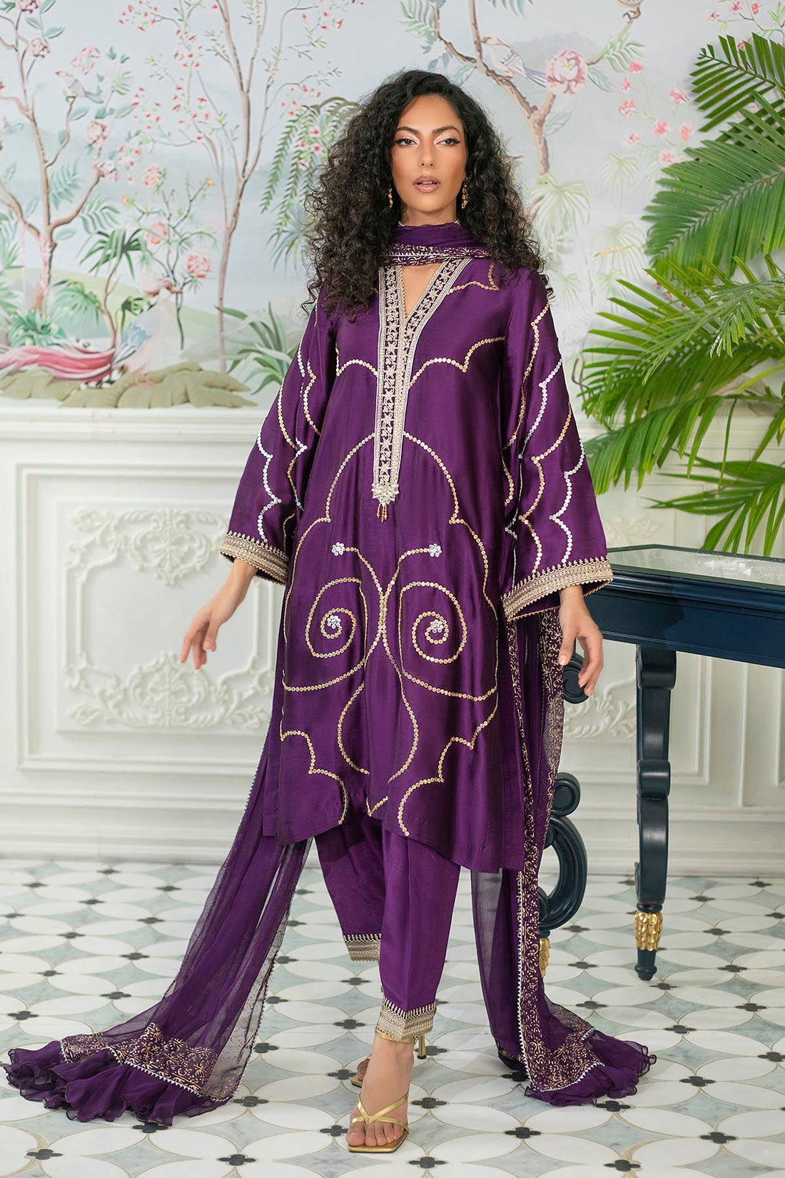 Annus Abrar | Sehr Eid Luxe | Izali Aubergine by Annus Abrar - Designer Dress - Type: Ladies Clothes - Available at Libayah - 100% Original