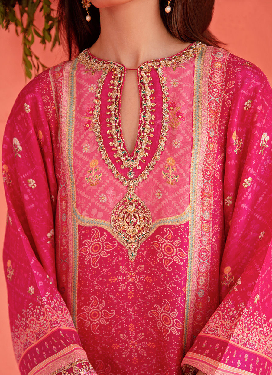 Farah Talib Aziz | Designer Picks 24 | ASHA MAGENTA SHIRT AND DUPATTA by Farah Talib Aziz - Designer Dress - Type: Ladies Clothes - Available at Libayah - 100% Original