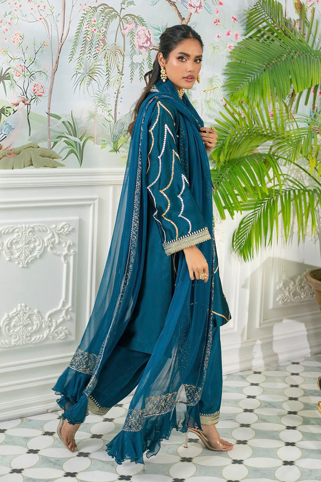 Annus Abrar | Sehr Eid Luxe | Izali Deep Teal by Annus Abrar - Designer Dress - Type: Ladies Clothes - Available at Libayah - 100% Original