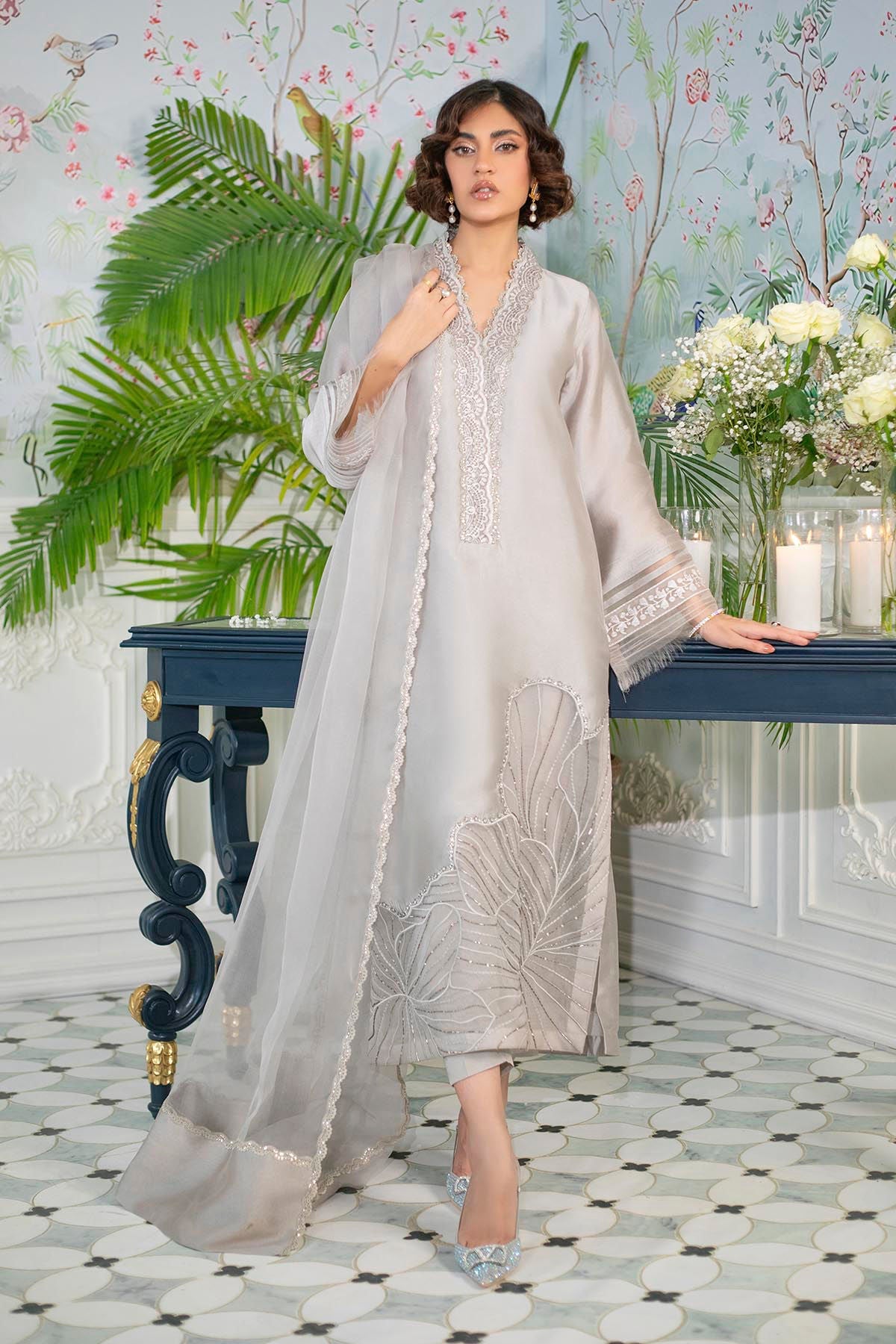 Annus Abrar | Sehr Eid Luxe | Lainey Grey by Annus Abrar - Designer Dress - Type: Ladies Clothes - Available at Libayah - 100% Original