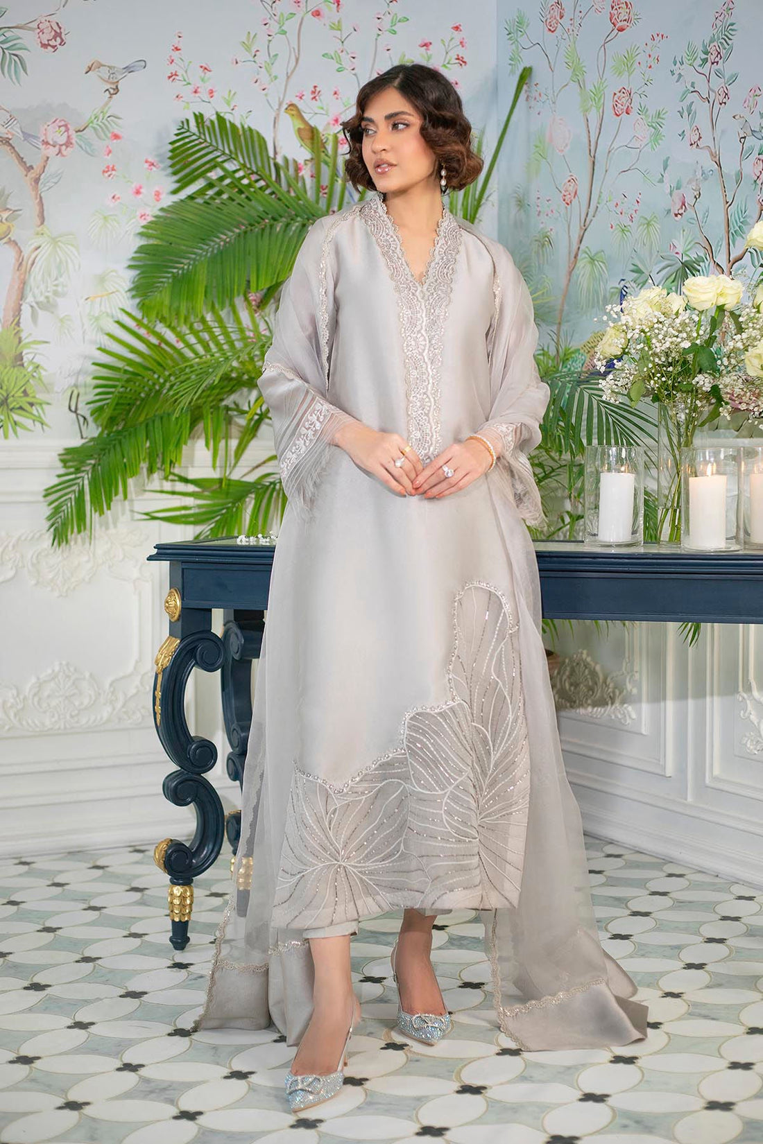 Annus Abrar | Sehr Eid Luxe | Lainey Grey by Annus Abrar - Designer Dress - Type: Ladies Clothes - Available at Libayah - 100% Original