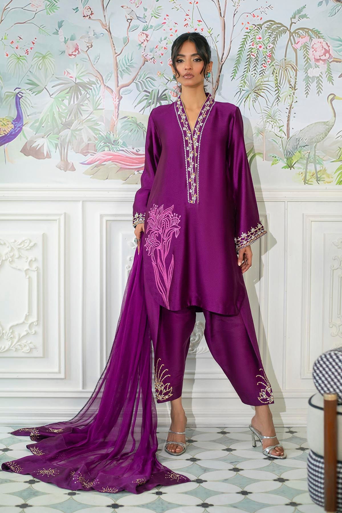 Annus Abrar | Sehr Eid Luxe | Melanie Plum by Annus Abrar - Designer Dress - Type: Ladies Clothes - Available at Libayah - 100% Original