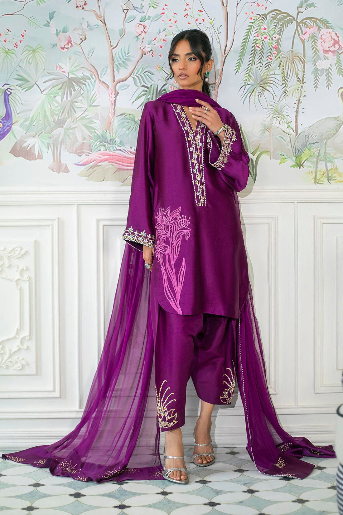 Annus Abrar | Sehr Eid Luxe | Melanie Plum by Annus Abrar - Designer Dress - Type: Ladies Clothes - Available at Libayah - 100% Original