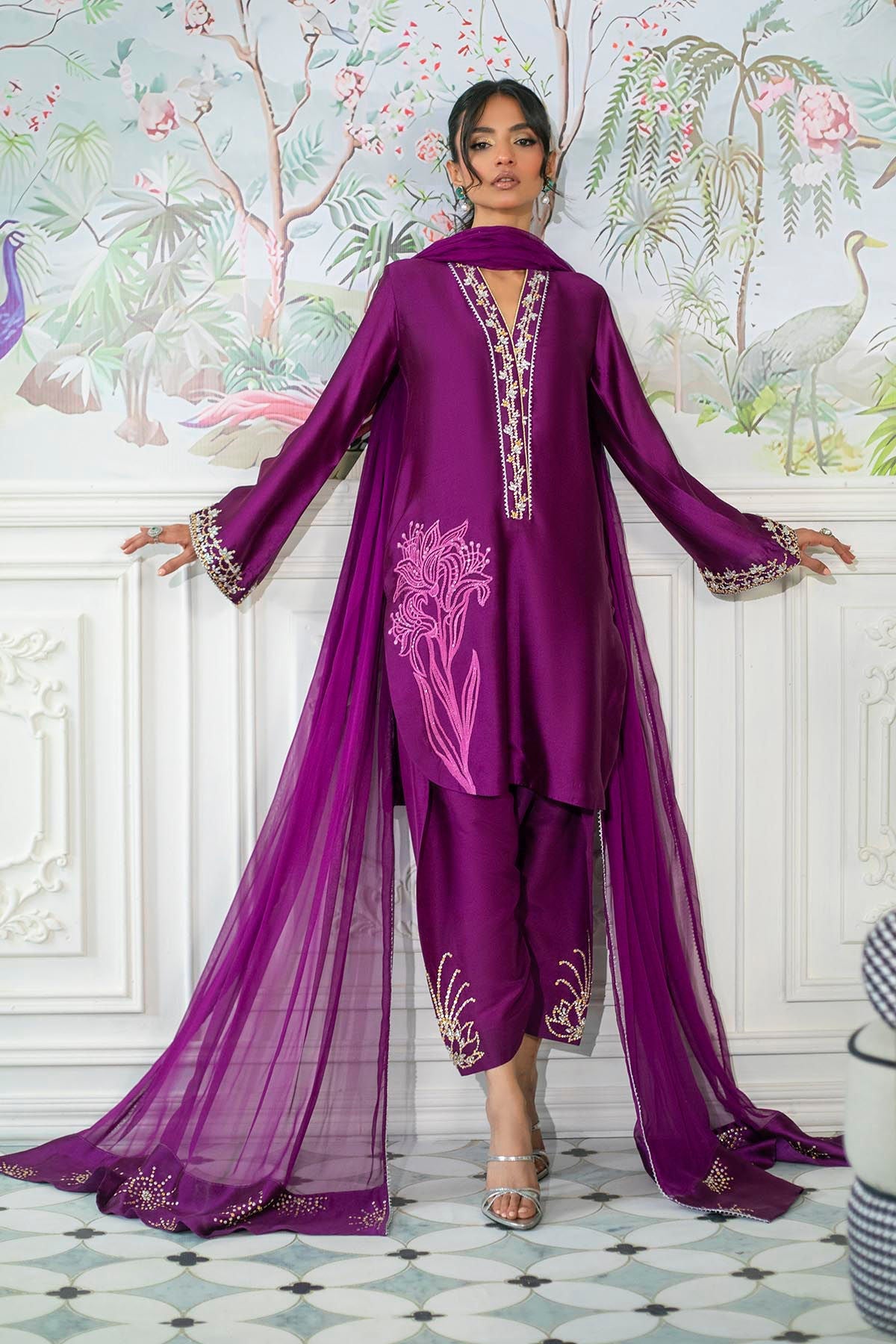Annus Abrar | Sehr Eid Luxe | Melanie Plum by Annus Abrar - Designer Dress - Type: Ladies Clothes - Available at Libayah - 100% Original