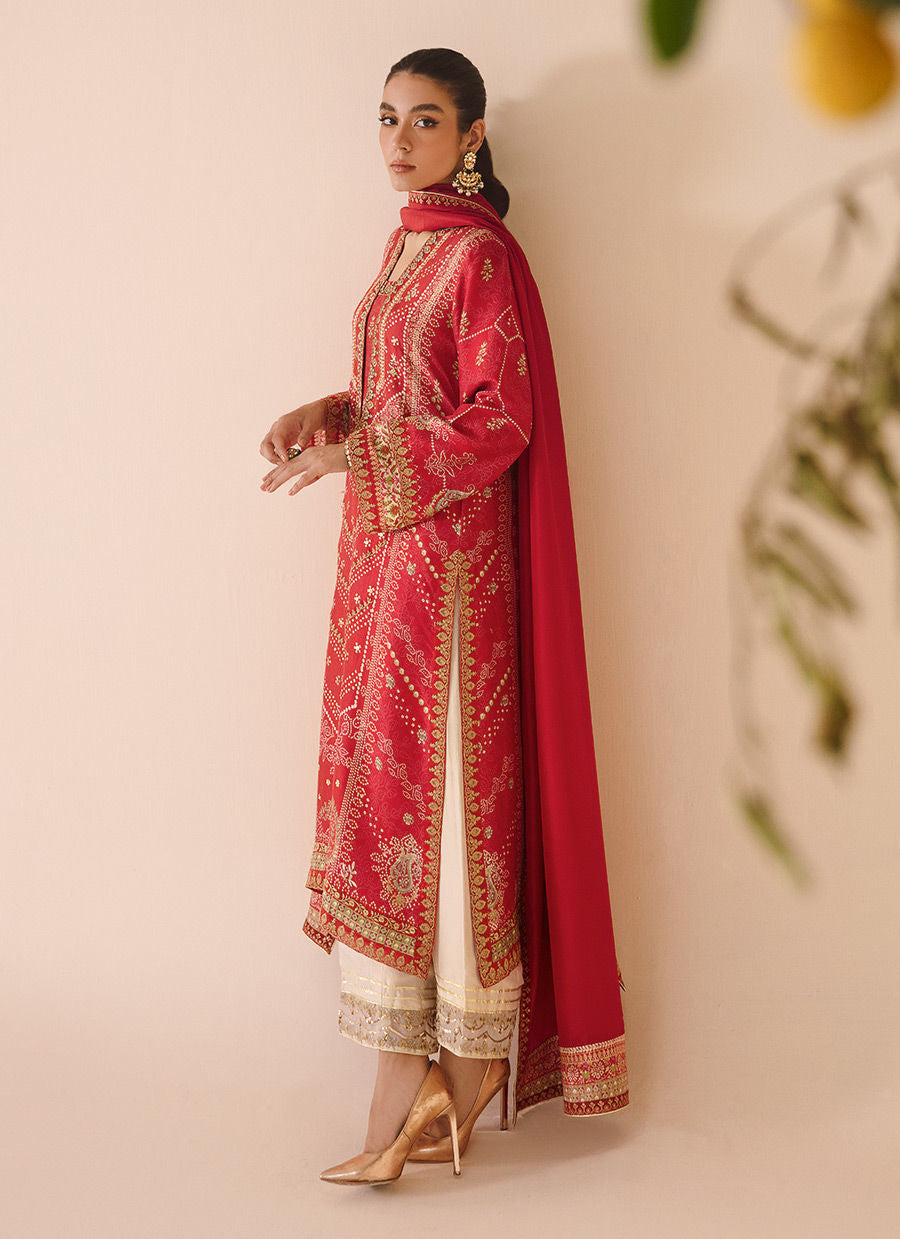 Farah Talib Aziz | Designer Picks 24 | ANEETA CRIMSON SHIRT AND DUPATTA by Farah Talib Aziz - Designer Dress - Type: Ladies Clothes - Available at Libayah - 100% Original