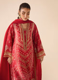 Farah Talib Aziz | Designer Picks 24 | ANEETA CRIMSON SHIRT AND DUPATTA by Farah Talib Aziz - Designer Dress - Type: Ladies Clothes - Available at Libayah - 100% Original