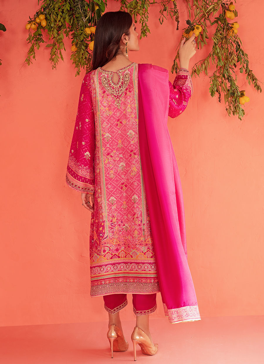 Farah Talib Aziz | Designer Picks 24 | ASHA MAGENTA SHIRT AND DUPATTA by Farah Talib Aziz - Designer Dress - Type: Ladies Clothes - Available at Libayah - 100% Original