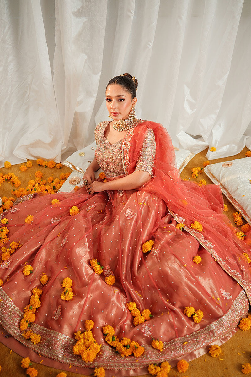 Ansab Jahangir | Marigold and Gota Formals | SHAHNOOR by Ansab Jahangir - Designer Dress - Type: Ladies Clothes - Available at Libayah - 100% Original