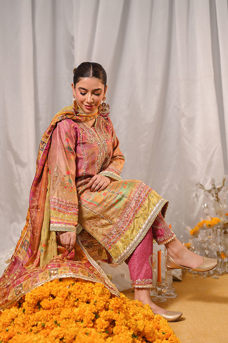 Ansab Jahangir | Marigold and Gota Formals | MOMAL by Ansab Jahangir - Designer Dress - Type: Ladies Clothes - Available at Libayah - 100% Original