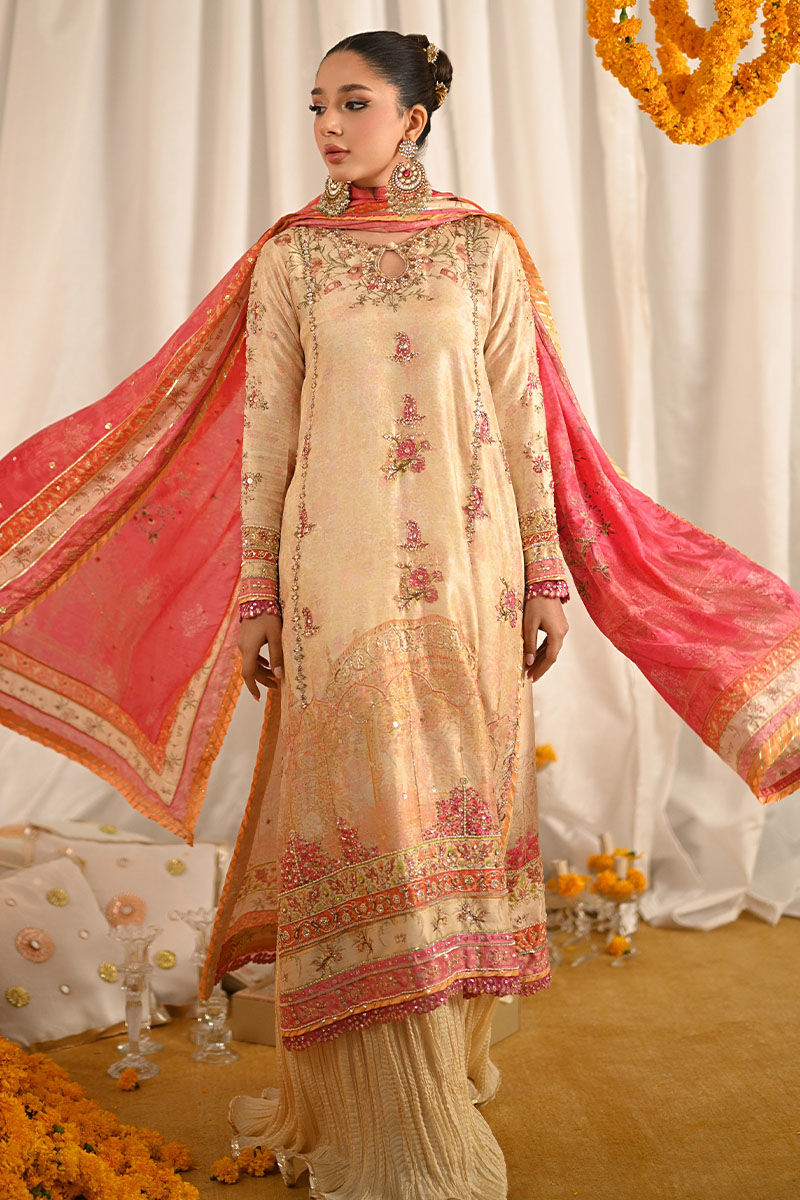 Ansab Jahangir | Marigold and Gota Formals | ERHA by Ansab Jahangir - Designer Dress - Type: Ladies Clothes - Available at Libayah - 100% Original