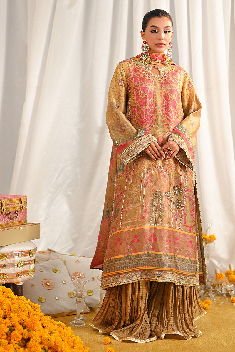 Ansab Jahangir | Marigold and Gota Formals | ASMARA by Ansab Jahangir - Designer Dress - Type: Ladies Clothes - Available at Libayah - 100% Original