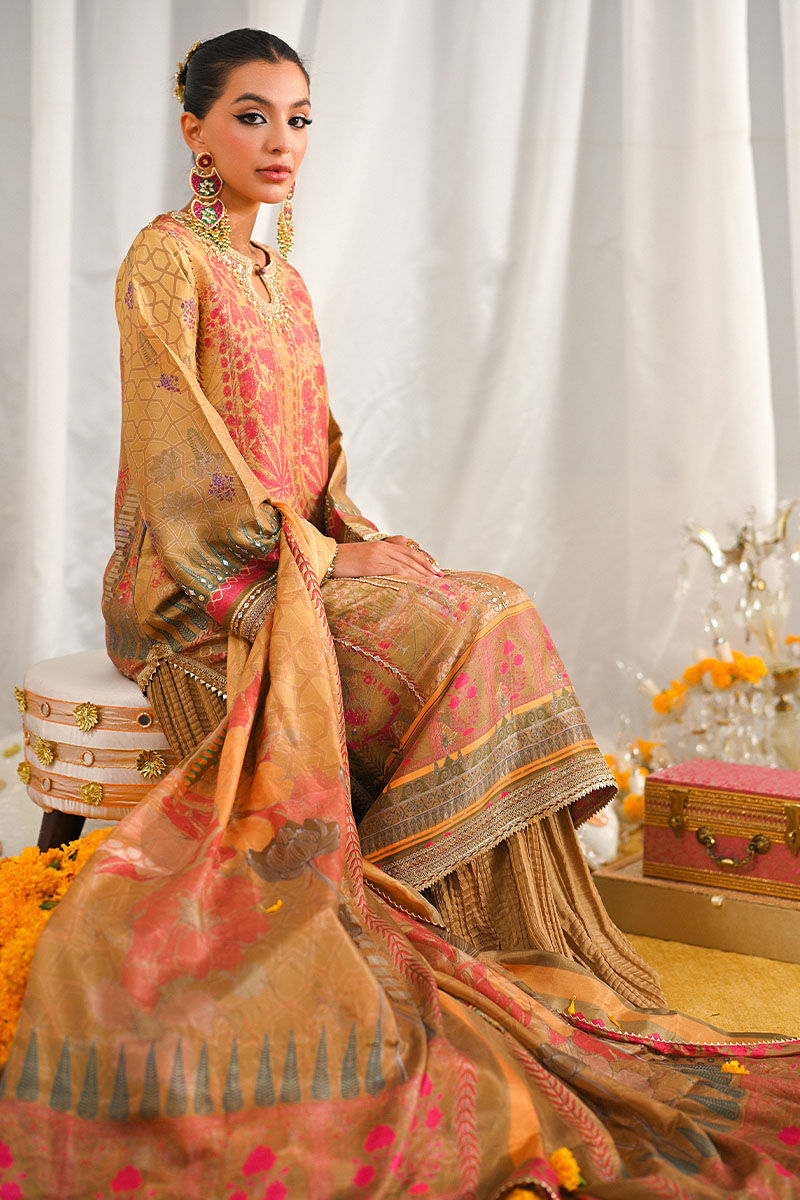 Ansab Jahangir | Marigold and Gota Formals | ASMARA by Ansab Jahangir - Designer Dress - Type: Ladies Clothes - Available at Libayah - 100% Original