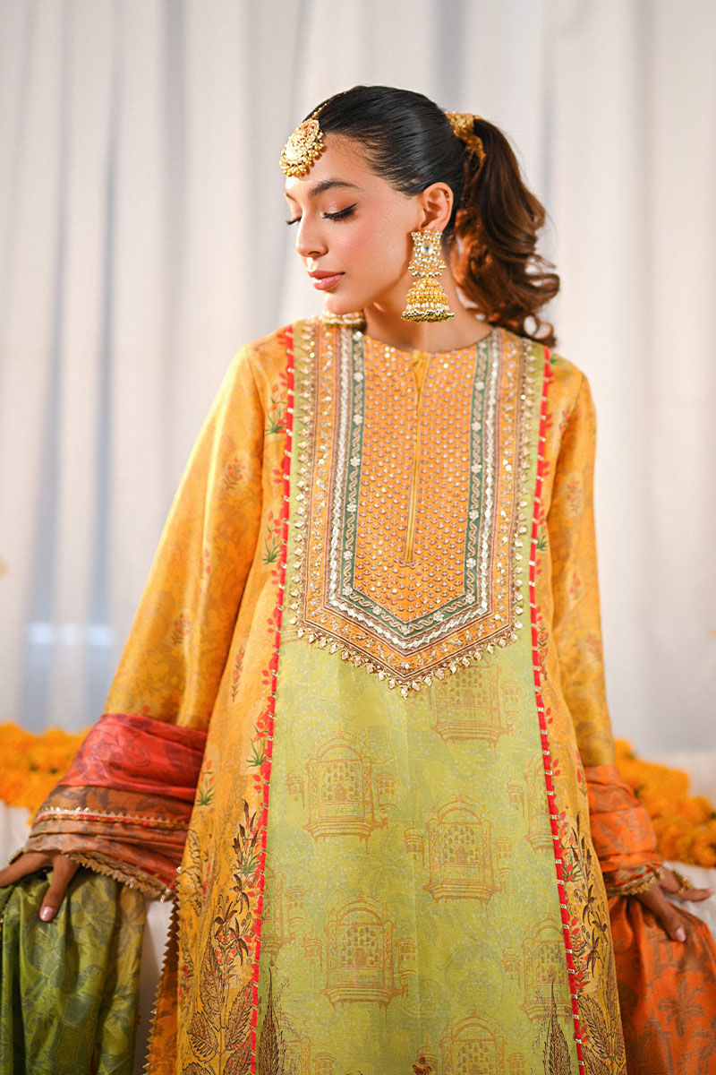 Ansab Jahangir | Marigold and Gota Formals | NAWAL by Ansab Jahangir - Designer Dress - Type: Ladies Clothes - Available at Libayah - 100% Original