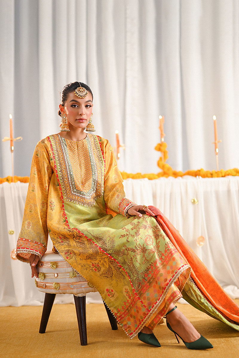 Ansab Jahangir | Marigold and Gota Formals | NAWAL by Ansab Jahangir - Designer Dress - Type: Ladies Clothes - Available at Libayah - 100% Original