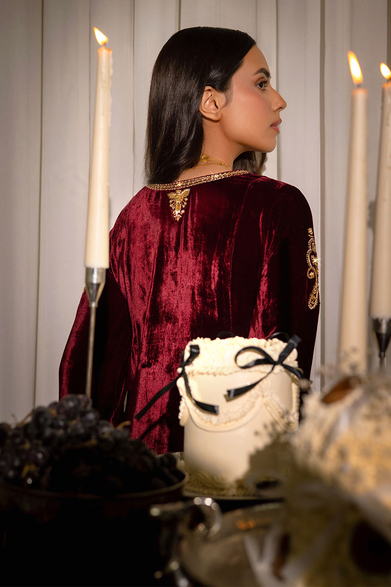 Ansab Jahangir | Bow Velvet Edit | CARLA by Ansab Jahangir - Designer Dress - Type: Ladies Clothes - Available at Libayah - 100% Original