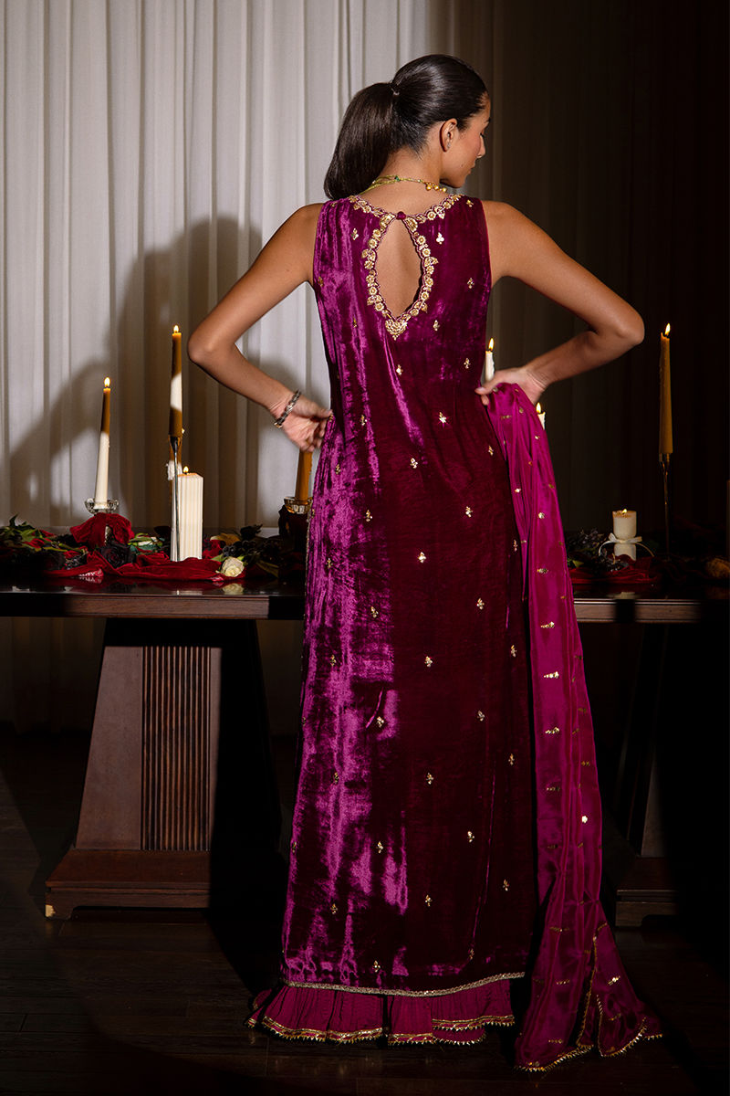 Ansab Jahangir | Bow Velvet Edit | ALANA by Ansab Jahangir - Designer Dress - Type: Ladies Clothes - Available at Libayah - 100% Original