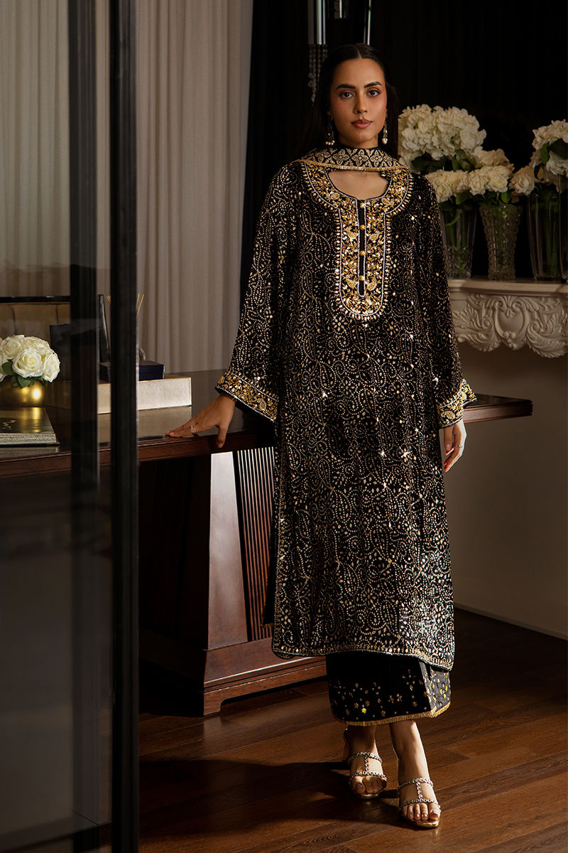 Ansab Jahangir | Bow Velvet Edit | ADELE by Ansab Jahangir - Designer Dress - Type: Ladies Clothes - Available at Libayah - 100% Original