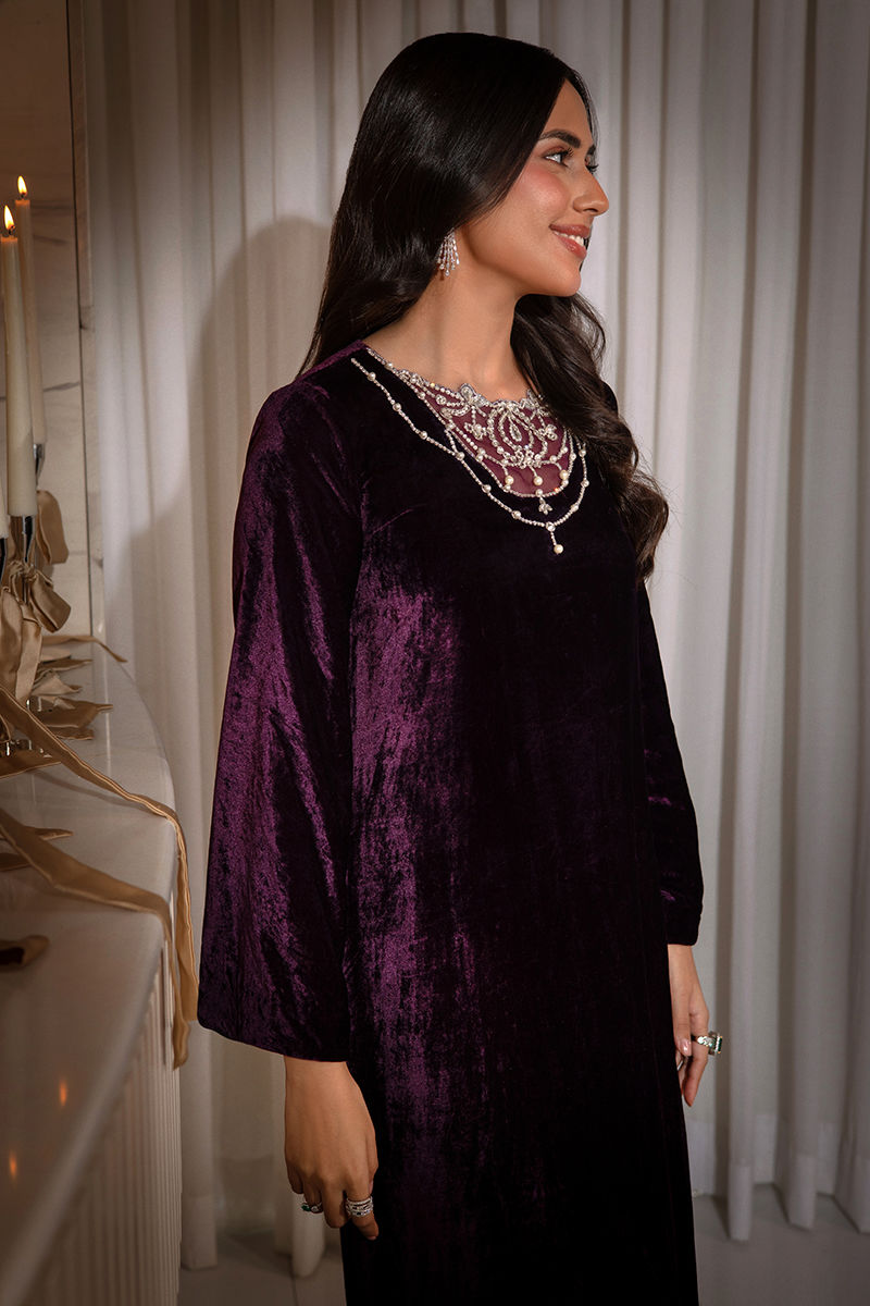 Ansab Jahangir | Bow Velvet Edit | SARLINA by Ansab Jahangir - Designer Dress - Type: Ladies Clothes - Available at Libayah - 100% Original