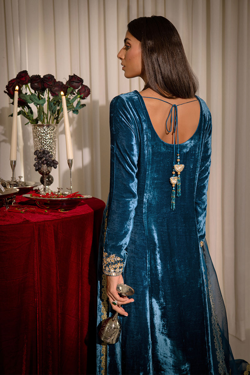 Ansab Jahangir | Bow Velvet Edit | CHARLOTTE by Ansab Jahangir - Designer Dress - Type: Ladies Clothes - Available at Libayah - 100% Original