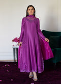 Farah Talib Aziz | Designer Picks 24 | TIERRA MUTED MAGENTA EMBROIDERED RAW SILK KALIDAR WITH DUPATTA by Farah Talib Aziz - Designer Dress - Type: Ladies Clothes - Available at Libayah - 100% Original