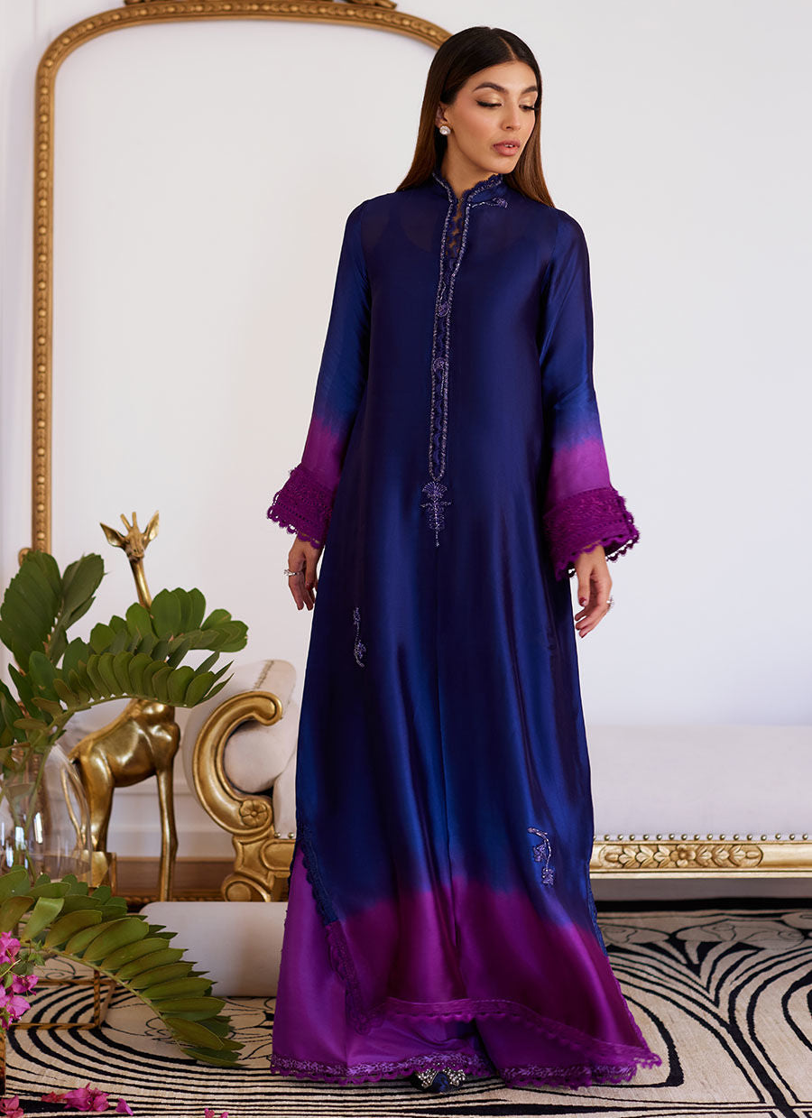 Farah Talib Aziz | Designer Picks 24 | MORGANA OMBRE SHISHA SILK LONG SHIRT by Farah Talib Aziz - Designer Dress - Type: Ladies Clothes - Available at Libayah - 100% Original