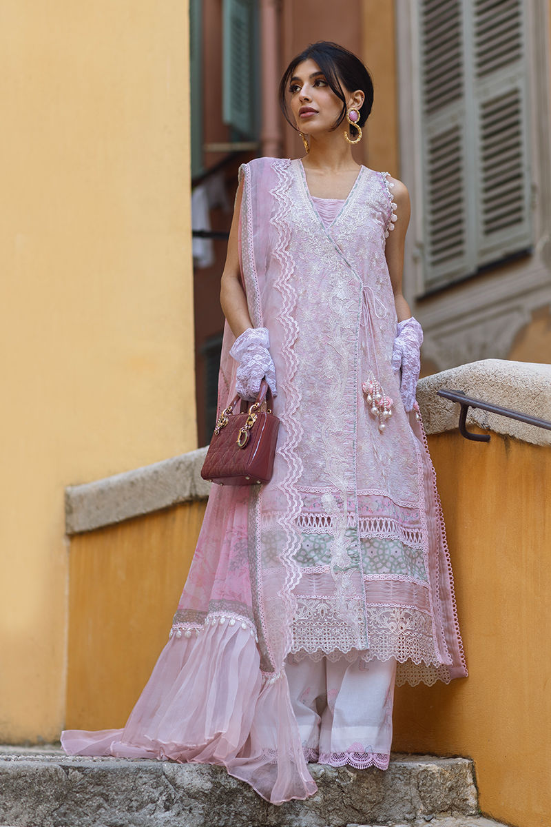 Ansab Jahangir | Zoha Luxury Lawn 25 | Pearl Pink by Ansab Jahangir - Designer Dress - Type: Ladies Clothes - Available at Libayah - 100% Original