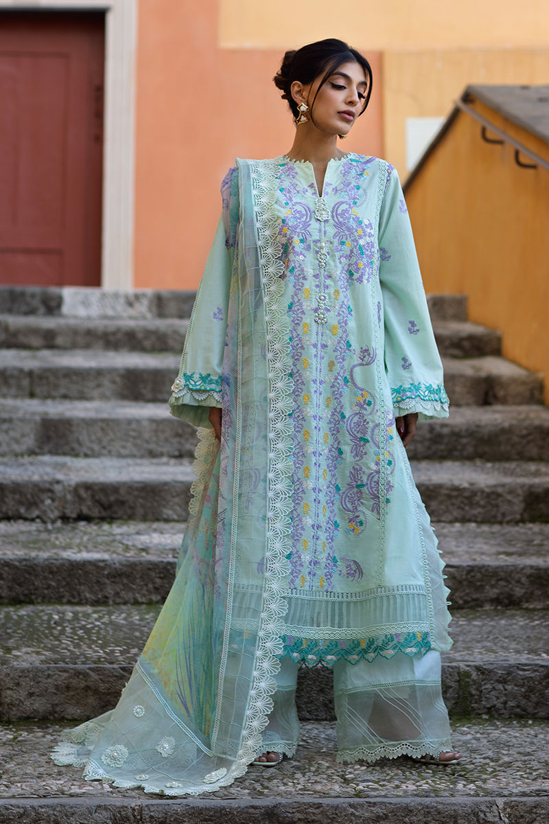 Ansab Jahangir | Zoha Luxury Lawn 25 | Misty Jade by Ansab Jahangir - Designer Dress - Type: Ladies Clothes - Available at Libayah - 100% Original