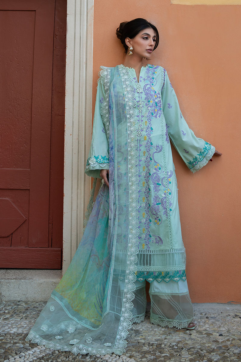 Ansab Jahangir | Zoha Luxury Lawn 25 | Misty Jade by Ansab Jahangir - Designer Dress - Type: Ladies Clothes - Available at Libayah - 100% Original