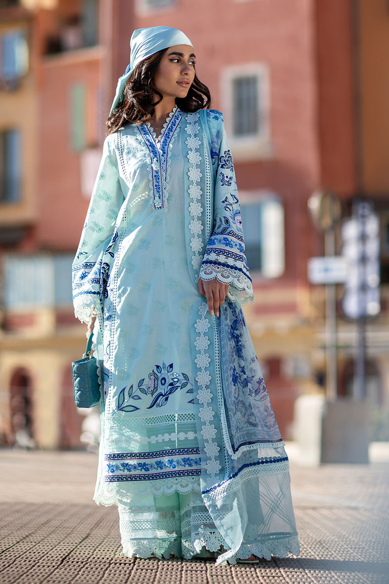 Ansab Jahangir | Zoha Luxury Lawn 25 | Blue Bell by Ansab Jahangir - Designer Dress - Type: Ladies Clothes - Available at Libayah - 100% Original