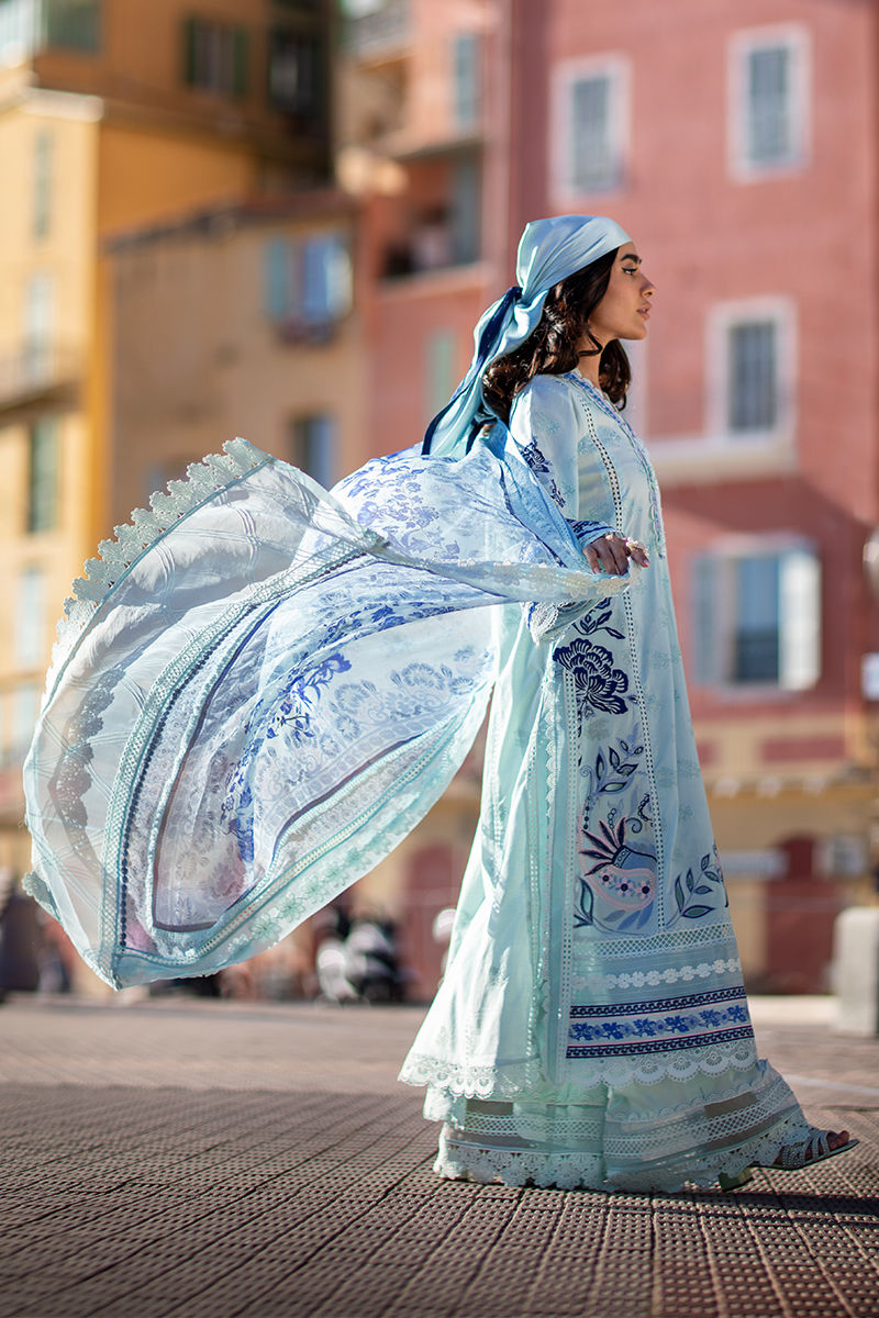 Ansab Jahangir | Zoha Luxury Lawn 25 | Blue Bell by Ansab Jahangir - Designer Dress - Type: Ladies Clothes - Available at Libayah - 100% Original