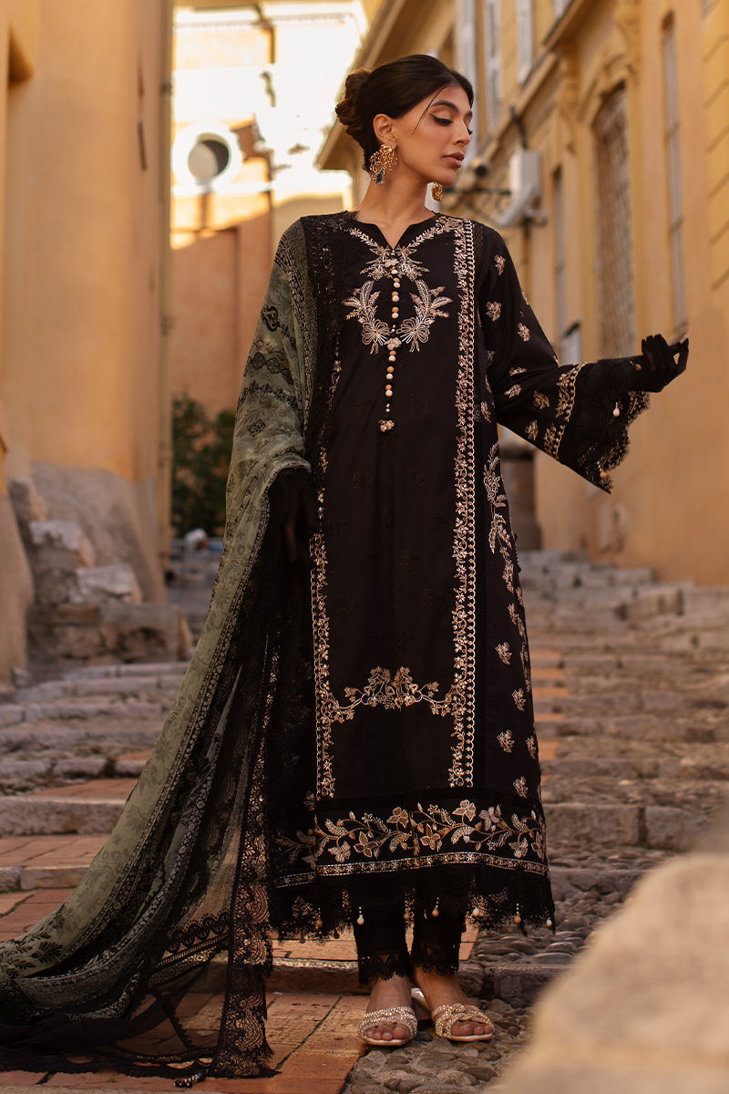 Ansab Jahangir | Zoha Luxury Lawn 25 | Black Lady by Ansab Jahangir - Designer Dress - Type: Ladies Clothes - Available at Libayah - 100% Original
