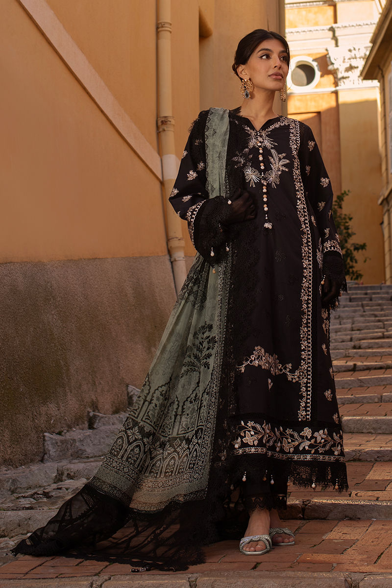 Ansab Jahangir | Zoha Luxury Lawn 25 | Black Lady by Ansab Jahangir - Designer Dress - Type: Ladies Clothes - Available at Libayah - 100% Original