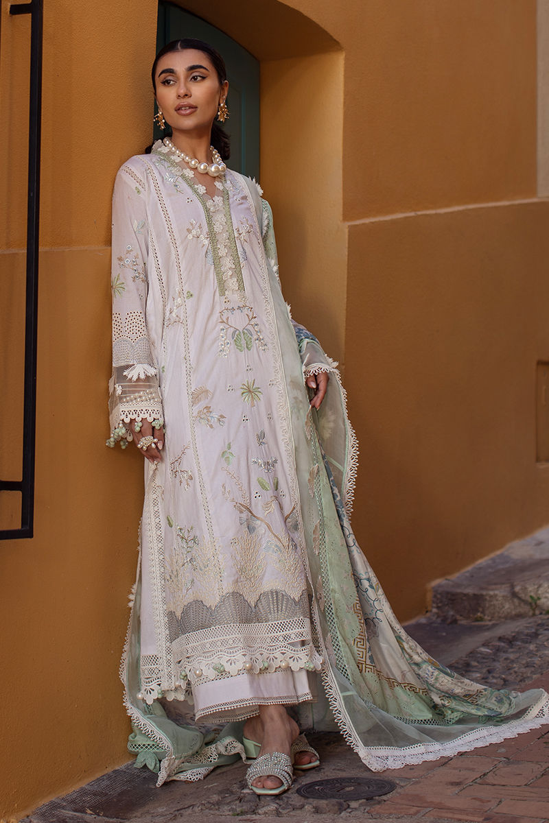 Ansab Jahangir | Zoha Luxury Lawn 25 | Baby's Breath by Ansab Jahangir - Designer Dress - Type: Ladies Clothes - Available at Libayah - 100% Original
