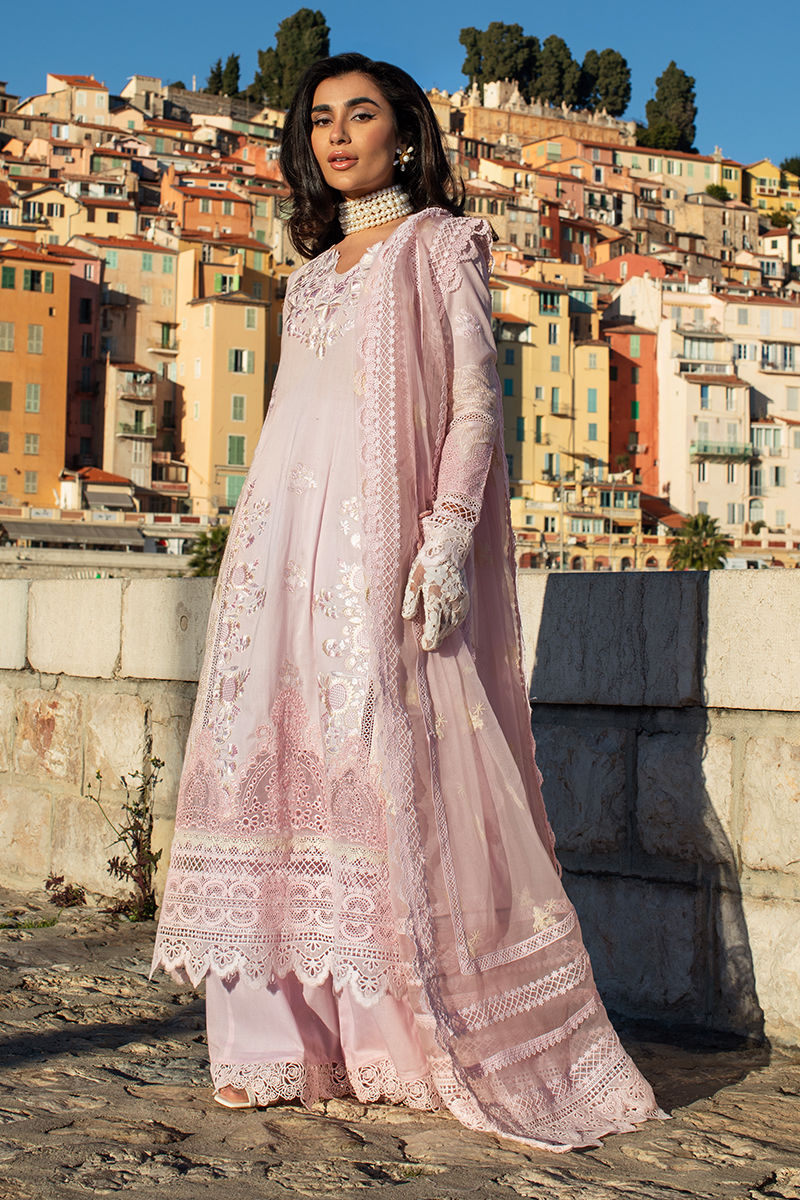 Ansab Jahangir | Zoha Luxury Lawn 25 | Pink Lady Apple by Ansab Jahangir - Designer Dress - Type: Ladies Clothes - Available at Libayah - 100% Original