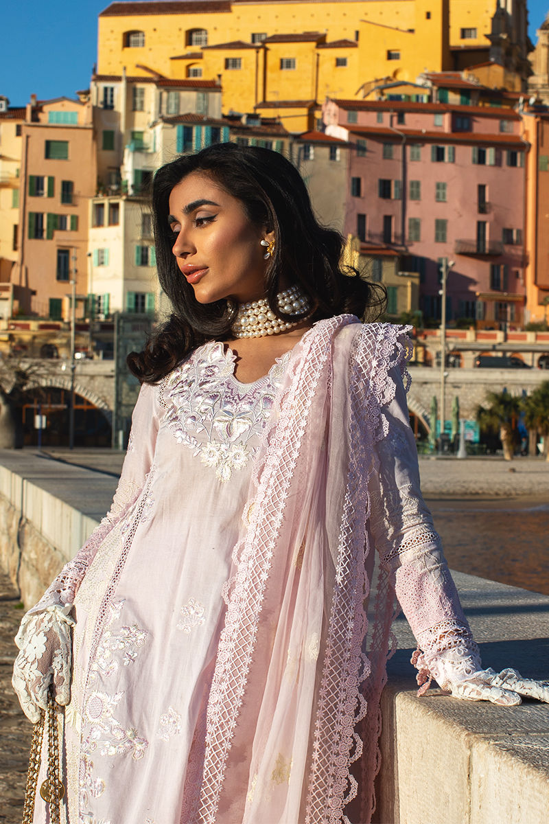 Ansab Jahangir | Zoha Luxury Lawn 25 | Pink Lady Apple by Ansab Jahangir - Designer Dress - Type: Ladies Clothes - Available at Libayah - 100% Original