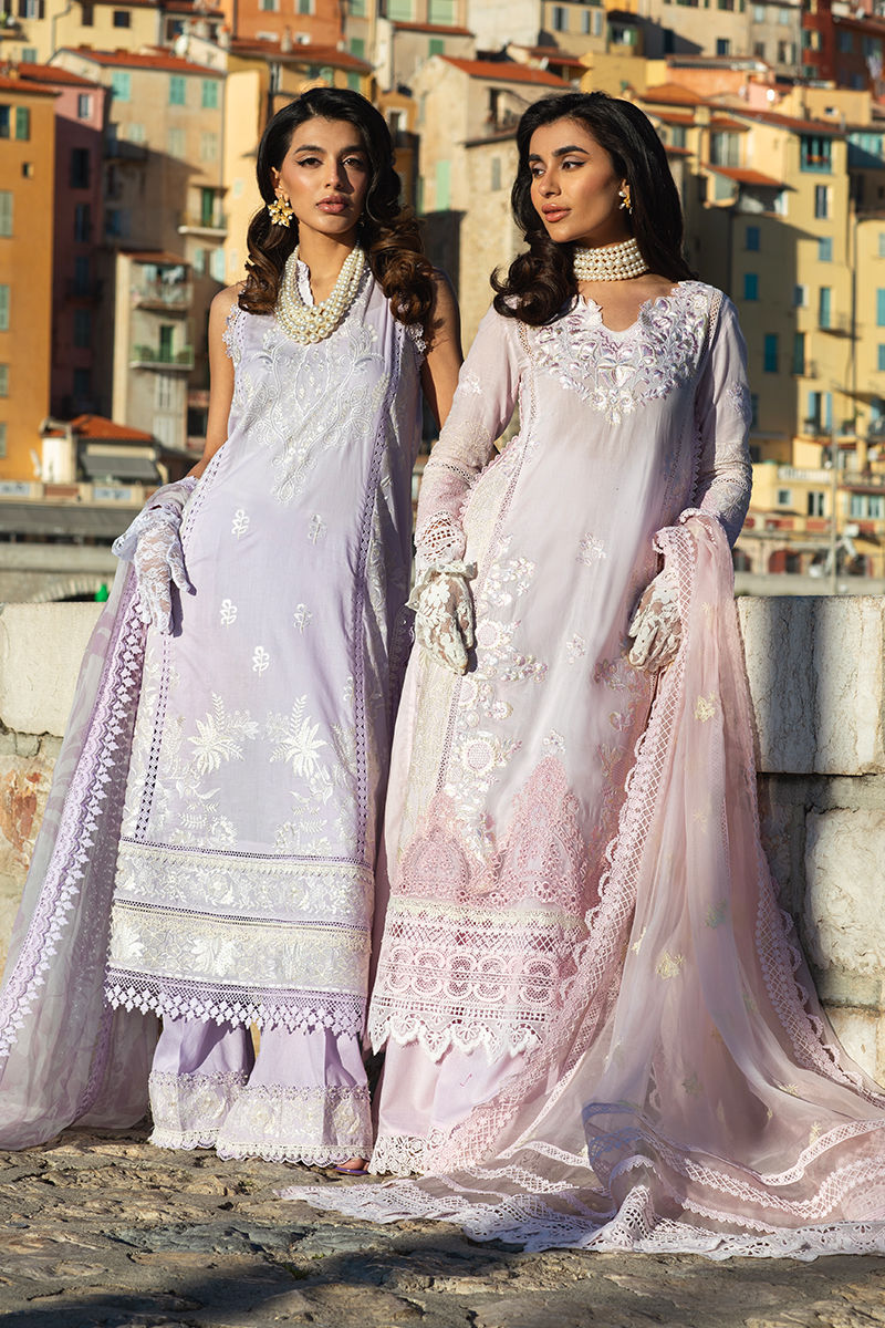 Ansab Jahangir | Zoha Luxury Lawn 25 | Pink Lady Apple by Ansab Jahangir - Designer Dress - Type: Ladies Clothes - Available at Libayah - 100% Original