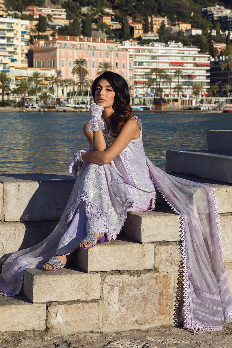 Ansab Jahangir | Zoha Luxury Lawn 25 | French Lavender by Ansab Jahangir - Designer Dress - Type: Ladies Clothes - Available at Libayah - 100% Original